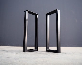 Patas de mesa de metal, patas de mesa de escritorio de acero de 28", base de 20", altura de 26" a 30", juego (2)