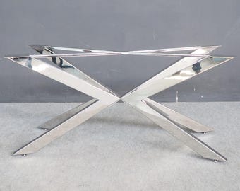 Modern Chrome Dining Table Base | Stainless Steel Spider Table Base |  28" H x 28" W x 72" L |  TUG By Balasagun | Mid Century Design |
