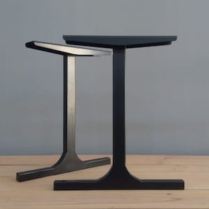 Steel Table Legs – 28” Single Bar Design, Handmade Industrial Table Base, Heavy-Duty Steel Legs for Desk or Dining Table