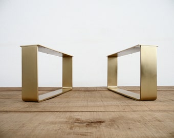 Patas de gabinete, 30 cm de alto x 53 cm de ancho, patas de mesa planas de latón, altura de 12,7 a 38 cm. Juego (2) / Sofá cama / Sofá cama / Gabinete / Otomana