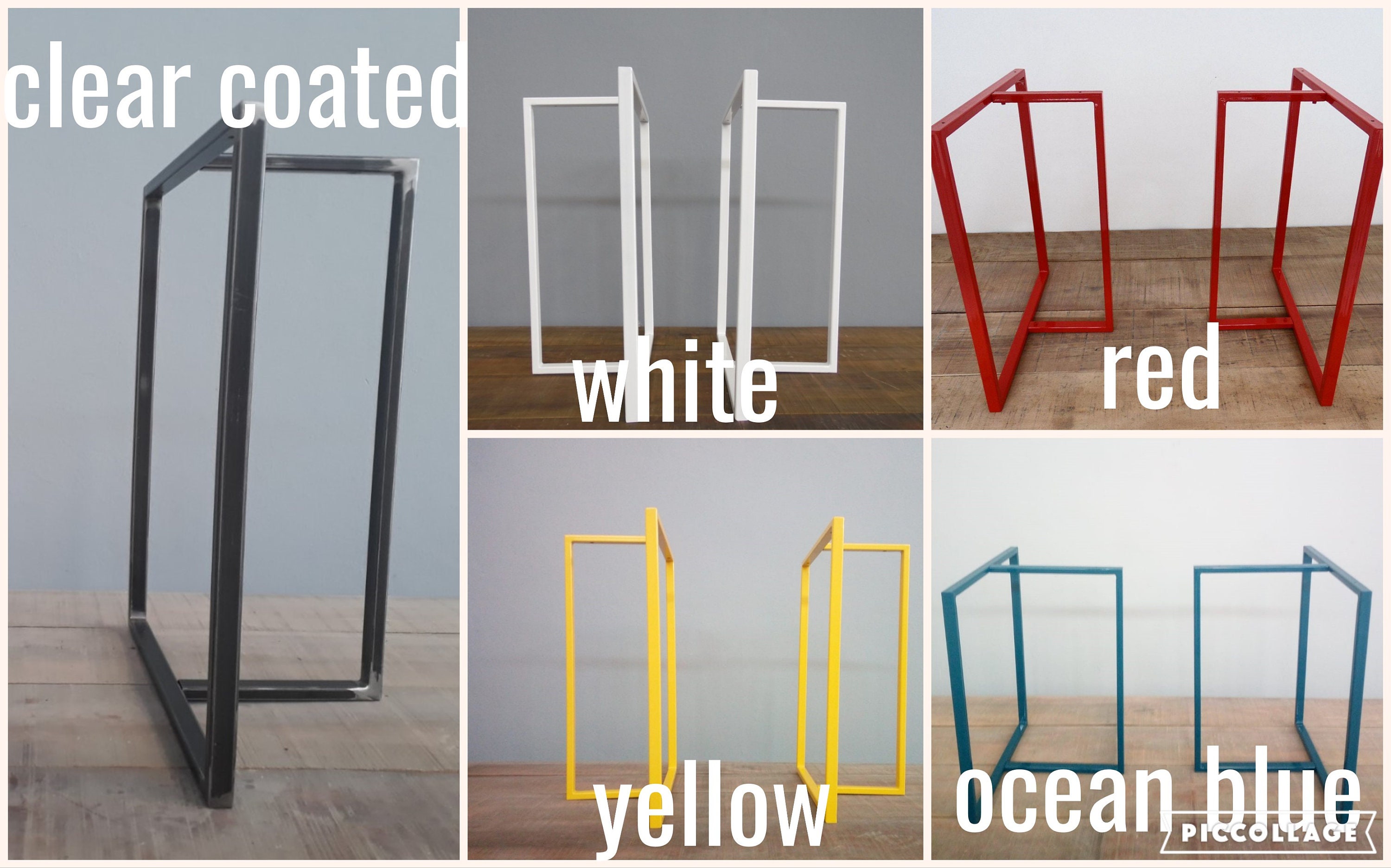 red metal table legs