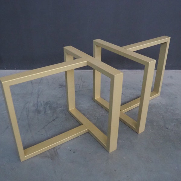 Gambe da tavolo con cavalletto in metallo per piani d'appoggio in legno pesante, gambe da tavolo in ferro di Balasagun