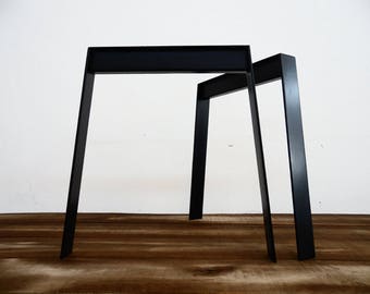 Patas de metal modernas para mesa de comedor, patas planas de acero B de 28", juego de 2