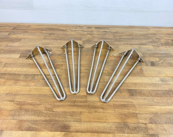 Patas de mesa de centro de acero inoxidable con forma de horquilla, altura de 16 a 20 pulgadas (juego de 4), 3 varillas, de Balasagun.