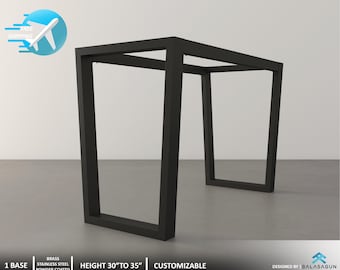 Metal Trapezoid Table Base, Customizable Steel Frame for Dining Tables .