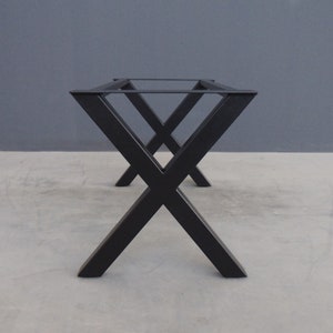 Base de mesa de comedor de metal, 71 cm de alto x 89 cm de ancho x 183 cm de largo, estructura en X KOCA