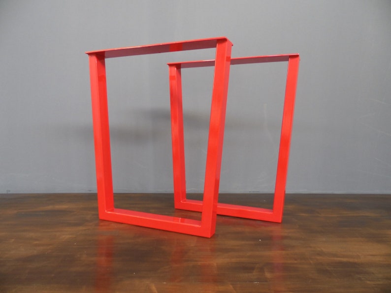 Steel Table Legs Modern Desk Legs Metal 28 H x24\u201dW Trapezoid Table Legs Iron Table Legs