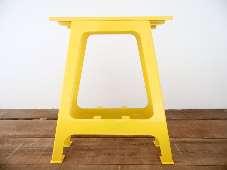 Flat Steel Bar Table Legs , Bar Height A-Frame Table Legs, Height 36" - 40" Set(2) Yellow