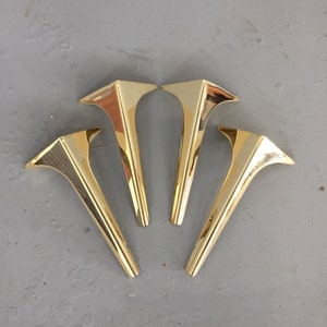 Furniture Legs, Set of 4, Brass Furniture Legs, 6&quot; Brass Console Legs, Credenza Legs, Brass Coffee Table Legs | Low Tables