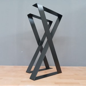 40&#39;&#39; X-Frame Table Legs – Tall Flat Steel Base for Standing Desks, Console & Bar Tables – Modern Industrial Design