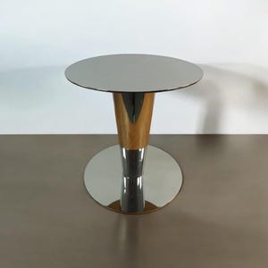 Stainless Steel Table Base – 20” Round Modern Pedestal for Marble, Glass or Wood Tops | Luxury Accent Table Stand | Balasagun TULIP Design