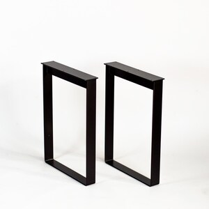 Rustic Table Legs, 28&quot; Wide Flat Steel Table Legs, 28&quot; Wide Bases, Height 26&quot; - 30&quot; Set(2) | Dining Tables Legs |