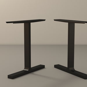 Modern Metal Dining Table Legs , 28" BESIK - Single Bar Table Legs, 28" Width Base,height 26” - 30” Set (2)