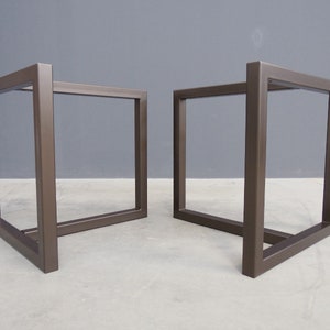 Base de mesa de caballete de metal, 71 x 71 x 66 cm, altura de 63 a 76 cm (juego de 2)