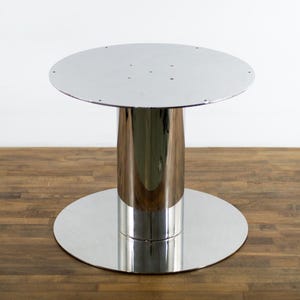 Steel Dining Table Base Chrome Option – MAKARA 28" Round Pedestal | Custom Height 26"–30" | Custom Sizes Available l | BALASAGUN