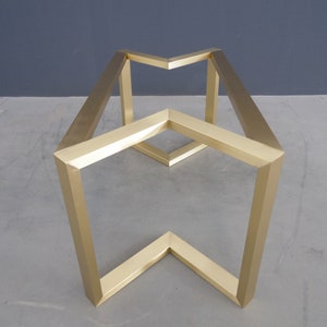 Base de mesa de latón de lujo – 71 cm de alto x 71 cm de ancho x 183 cm de largo – Para encimeras de mármol, vidrio y piedra sinterizada