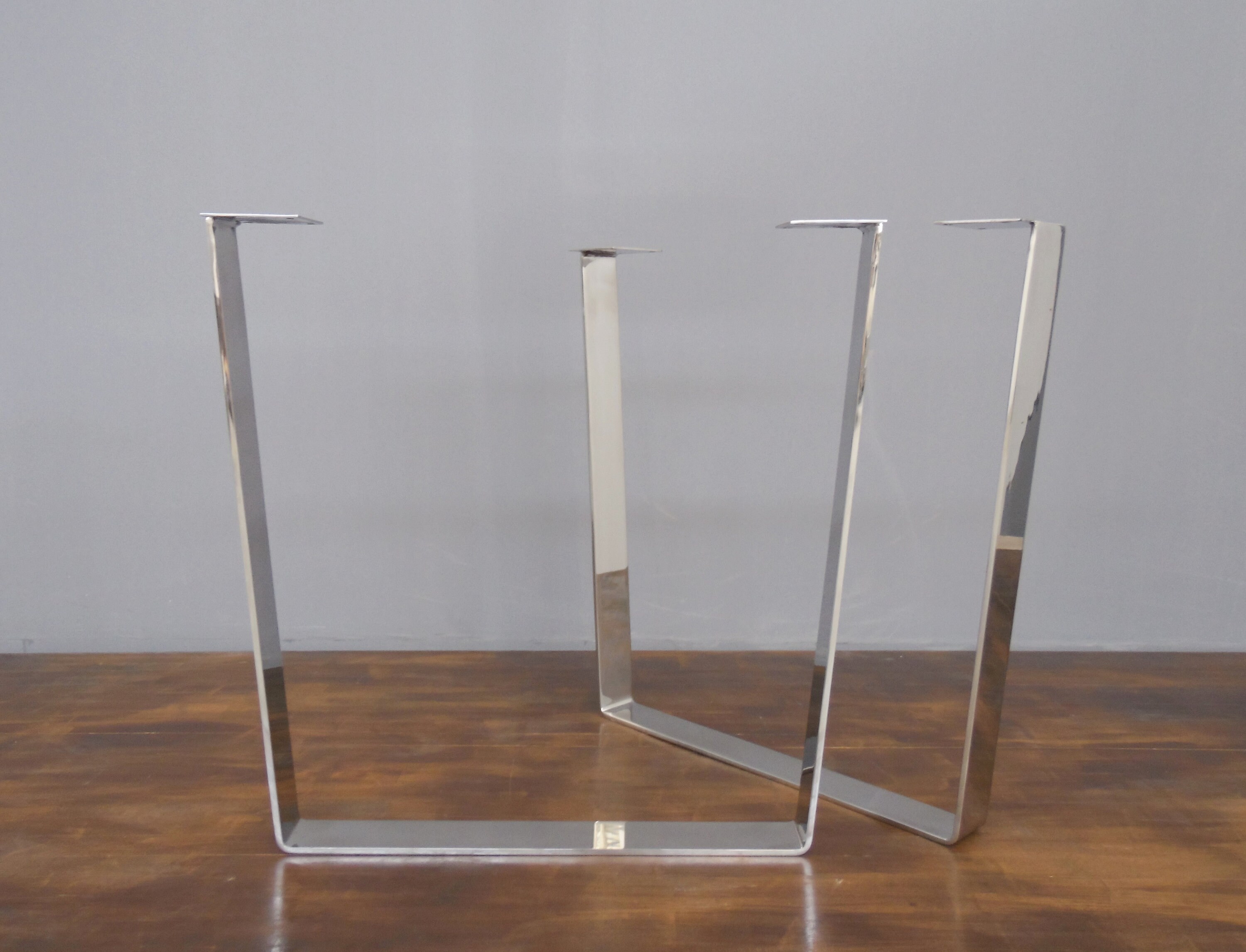 Metal Table Legs 28 Trapezoid Flat Stainless Steel Table Legs 28