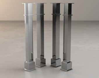 Dining Table Legs, 28" Zazadin Table Legs,stainless Steel, Height 26" - 30" Set(4)