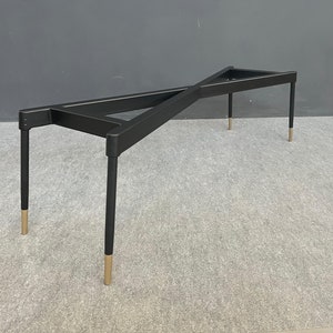 Modern Brass Steel Bench Legs, 16&quot; H x 16&quot; W x 42&quot; L CIRID Table Base-Design By Balasagun