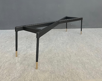 Modern Brass Steel Bench Legs, 16&quot; H x 16&quot; W x 42&quot; L CIRID Table Base-Design By Balasagun