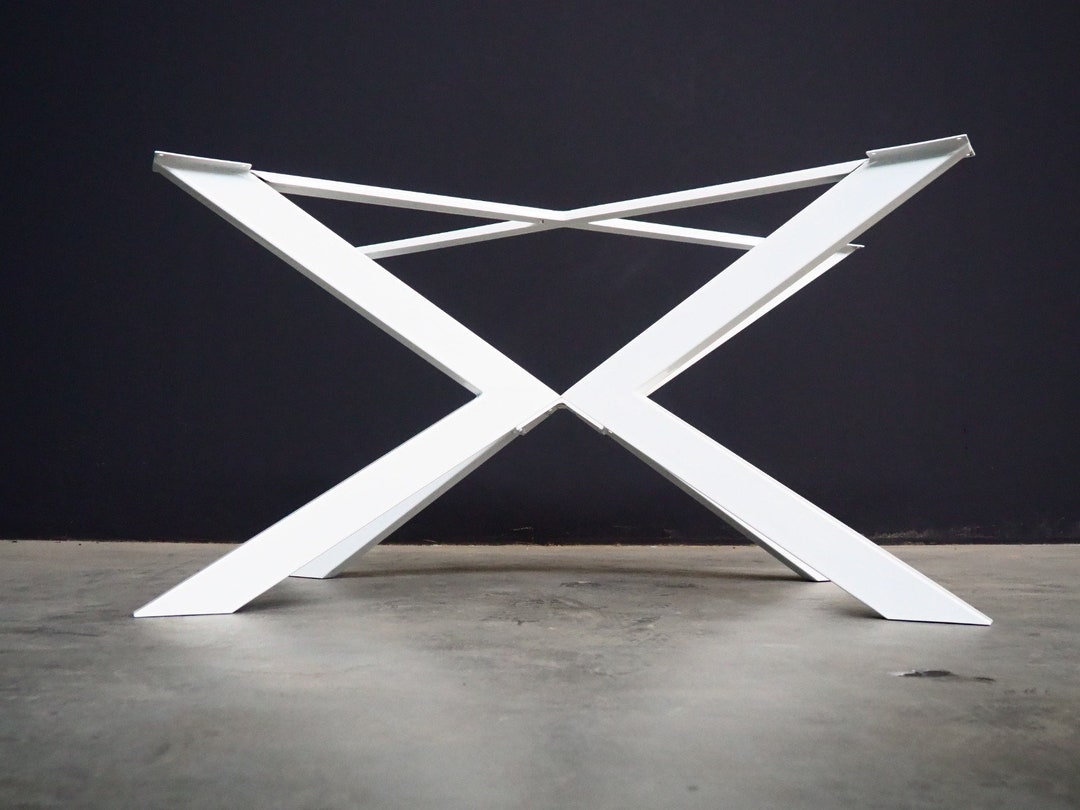 Metal Dining Table Base – Modern Sculptural Steel Table Legs for Glass ...