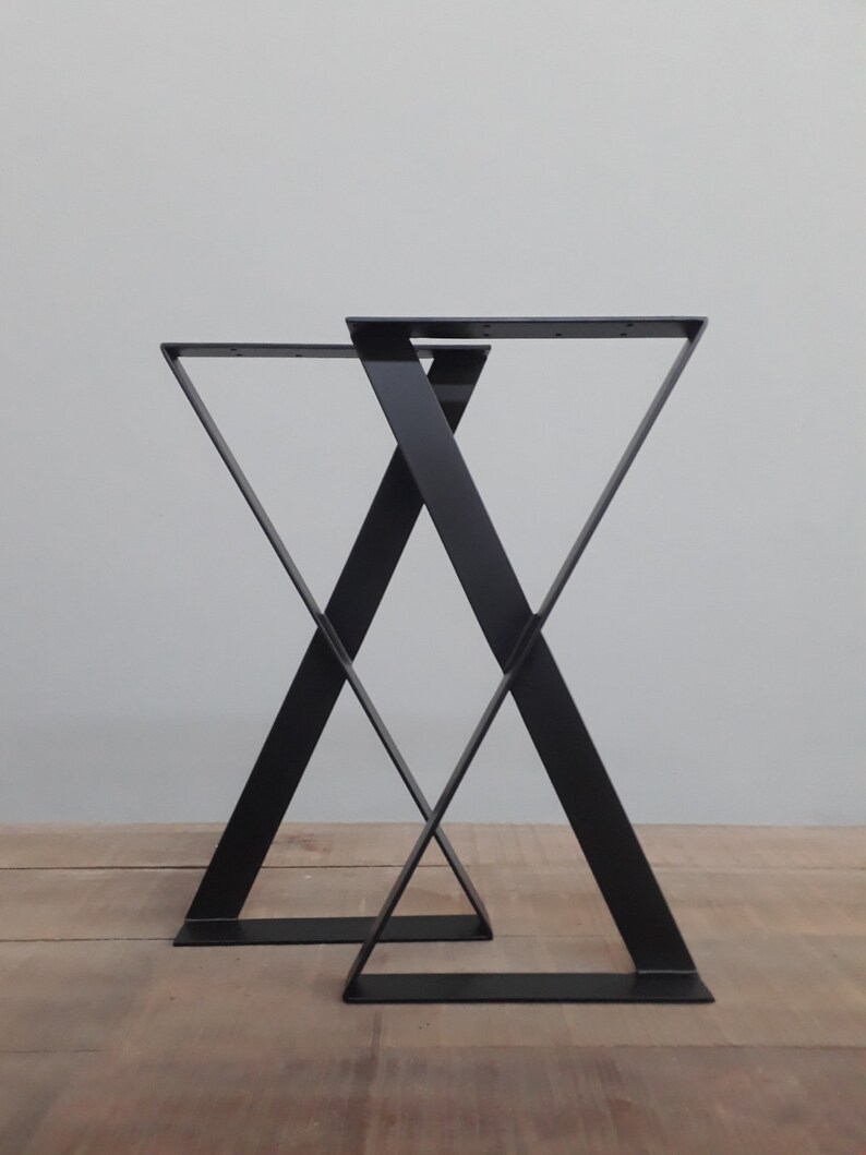 28 X-frame Flat Metal Legs 15 Width Modern Metal Dining Table Legs Height 26 To 32 Set 2