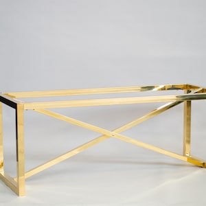 Base de mesa de comedor de latón, CROSS-X, tamaños personalizables