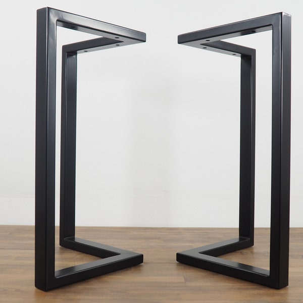Metal Modern Dining Table Legs , 28" X 20" Bracket Table Legs, Height 26”-30” Set(2)