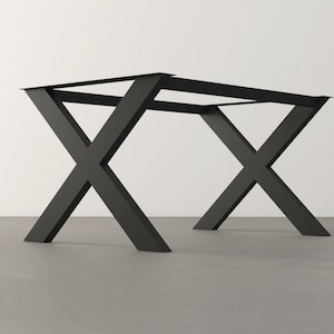 Steel Dining Table Base For Modern Rooms  , 28&quot;H x 35&quot; W x 52&quot; L ENLI X-frame Table Base, Height 26”-30”