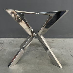 Dining Stainless Steel Table Base, 28&quot; H x 35&quot; R TUG-Round Table Base| Design By Balasagun