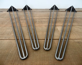 Metal Hairpin Table Legs (Set of 4), 26-30” Solid Steel Table Legs, 3ROD by Balasagun