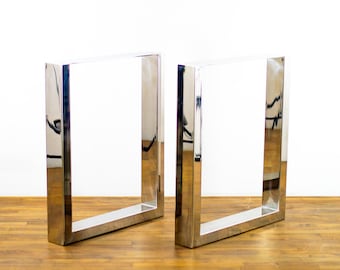 Dining Table Legs , 28" Frame Stainless Steel Wide Tube Table Legs,  28" Width Base,Set(2)