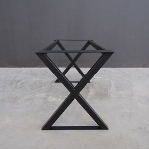Base de mesa de comedor de metal / Base de mesa de hierro de 28&quot; de alto / Base de mesa con estructura en X de 24&quot; de ancho x 52&quot; de largo / (Altura de 26&quot; a 30&quot;) - Diseño de Balasagun / Bricolaje /