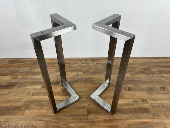 Patas de mesa tipo U de metal macizo 82 x 71 cm de acero (2 uds) -..