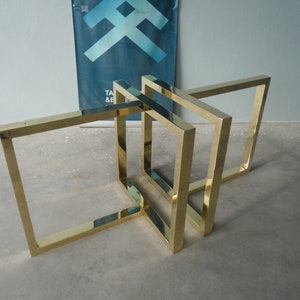 BRASS Table Legs | TRESTLE Table Legs | H 28&quot; X  W 28&quot; X L 25&quot; | Dining Table Legs + Free Shipping | Design By Balasagun
