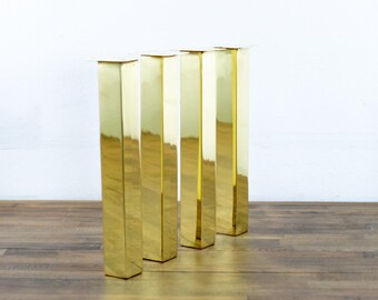 Brass Coffee Table Legs, Solid Brass Furniture Legs – Set of 4, Polished or Brushed Finish, MINUS by Balasagun