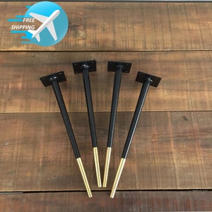 Metal Coffee Table Legs , 20&quot; BITLIS - Steel Brass Tapered  Table Legs, Height 16” - 20&quot; Set(4)