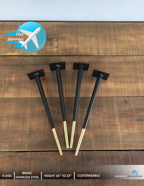 20インチ 高耐久 DIY ヘアピン脚 4個セット - 100% 米国製 リサイクルスチール 優れたQA試験済み重量容量 - ネジ&床プロテクター ( ヘアピンテーブル脚 家具アクセサリー DIY ヘアピンテーブル脚