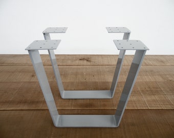 Patas de banco de acero de 16", patas de mesa de café trapezoidales, juego (2) - Diseño de Balasagun