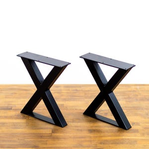 Patas metálicas en forma de X para bancos, patas de acero para mesas de centro, juego de 2