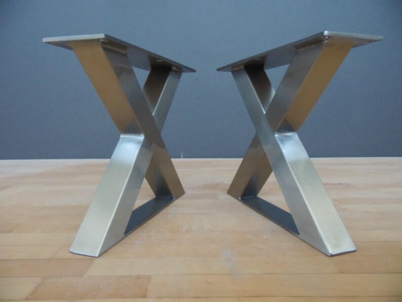 Steel X Shaped Bench Legs 16 Xframe Stainless Table Etsy
