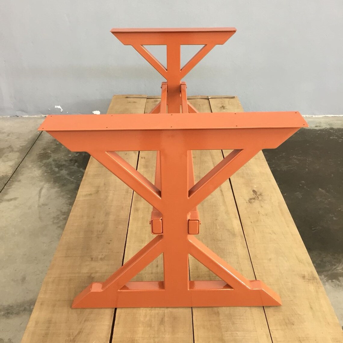Industrial Trestle Metal Table Legs steel Farmhouse Table Etsy