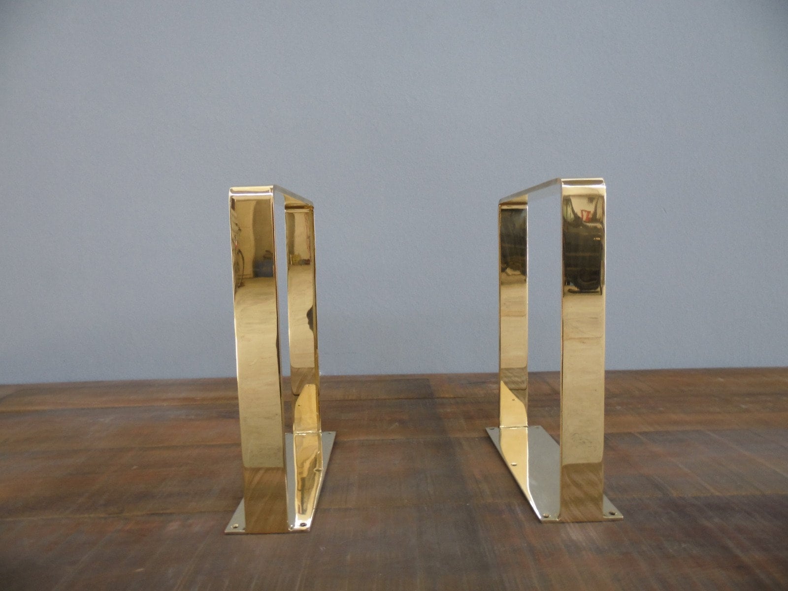 Brass Table Legs 16 Flat Brass Coffee Table Legs Sofa Etsy