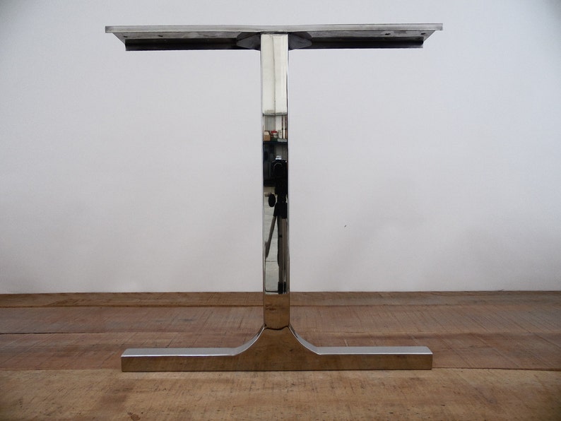 Modern Stainless Steel Table Legs 28 Single Bar Image 0 1