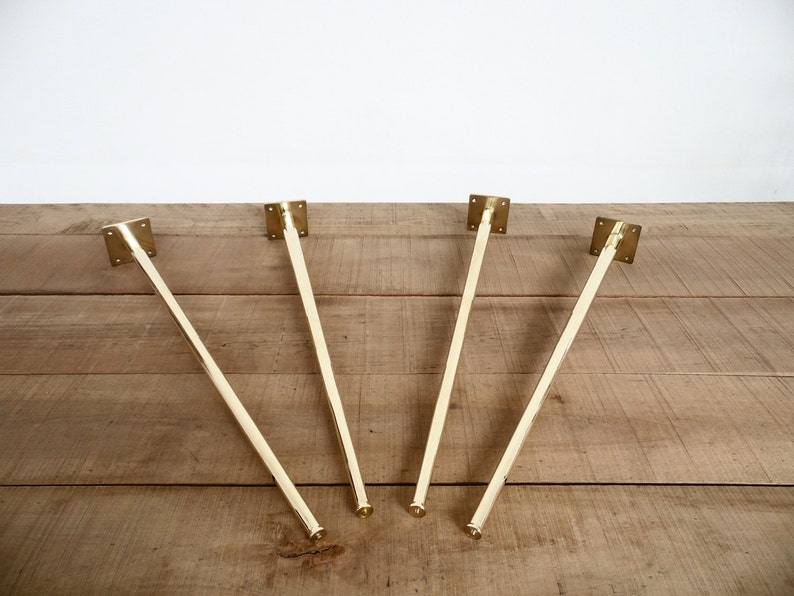 28 Tapered Brass Table Legs Height 26 32 Etsy