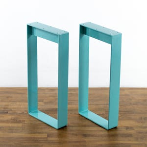 Bar High Flat Steel Table Legs, H 40" x W 14", Table Legs for Pub Tables , Height  36" To 40" Set(2)