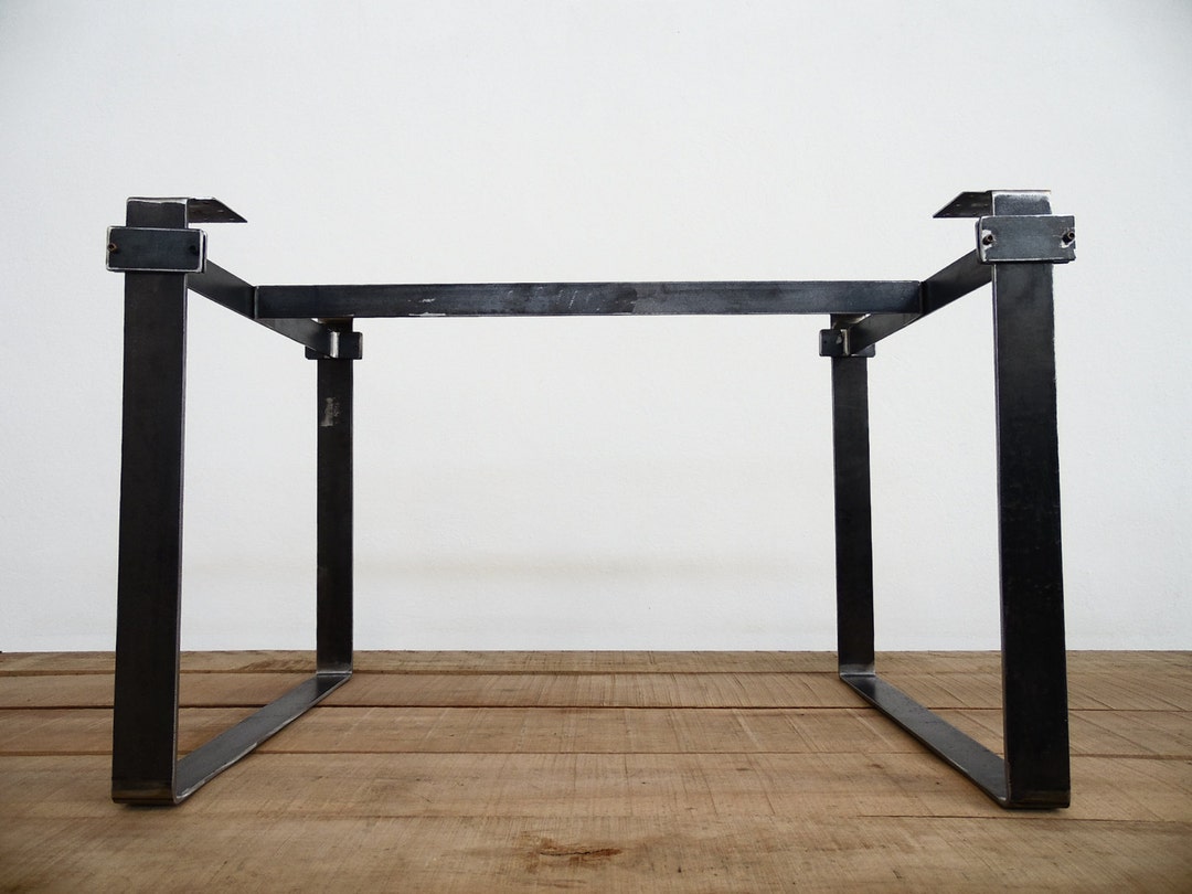 Metal Industrial Dining Table Base , 28 X 24 X 52 Flat Steel Table Base