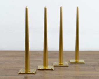 Brass Tapered Coffee Table Legs ,Solid Brass Furniture Legs, 16" BITLIS Table Legs, Height 12" - 16" Set(4)