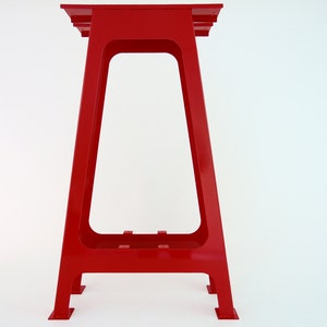Flat Steel Bar Table Legs , Bar Height A-Frame Table Legs, Height 36" - 40" Set(2) Red