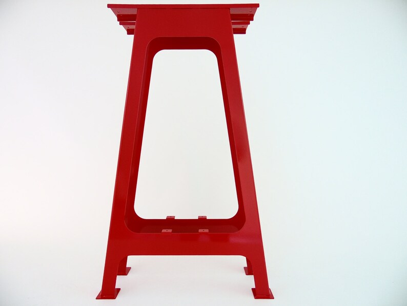 Flat Steel Bar Table Legs , Bar Height A-Frame Table Legs, Height 36" - 40" Set(2) Red